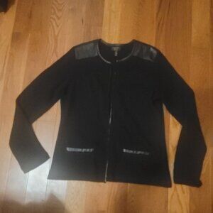 Charterclub black cashmere zip up sweater